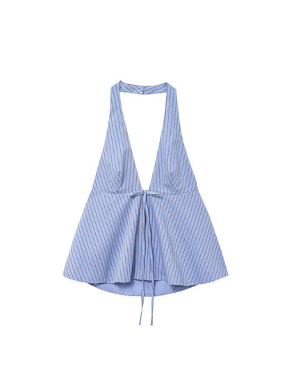 Women Summer Halter Camis Tank Tops 2025 Fashion Sweet Strapless Bow Female Elegant Street Backless Top Clothing