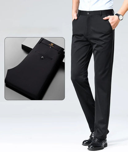 1-Pack Men's Professional Straight-Leg Stretch Formal Pants Non-Iron Comfortable Business Slacks Wrinkle-Resistant Loose Fit