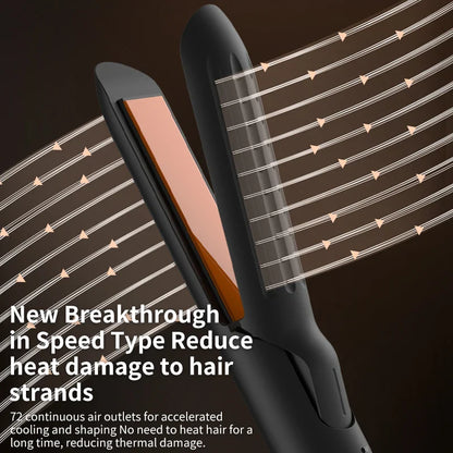 Professional 2-in-1 Hair Styler Curling Wand Straightener Negative lon Ceramic Plates Adjustable Temperature Salon Home