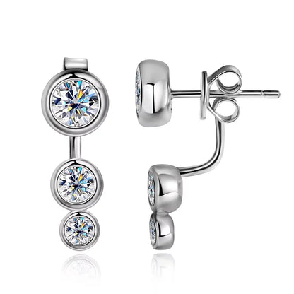 D VVS Moissanite Engagement Earring with GRA Certificates s925 Sterling Silver Plated 18k White Gold Earrings for Women