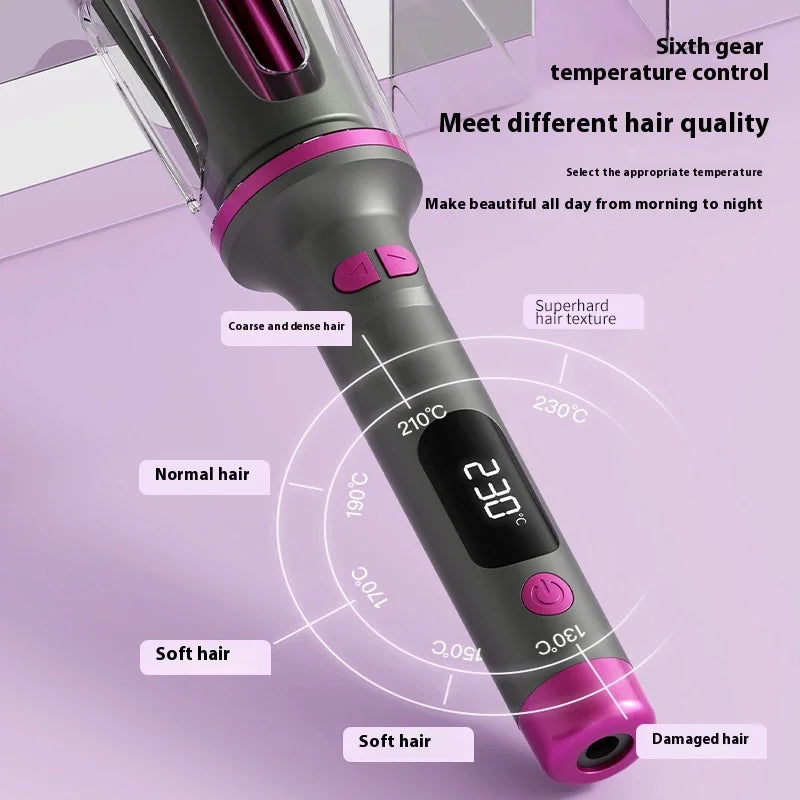 Automatic Curling Iron 32MM Double Slot Negative Ion Portable Hair Curler Constant Temperature Anti Hot Styler for Travel