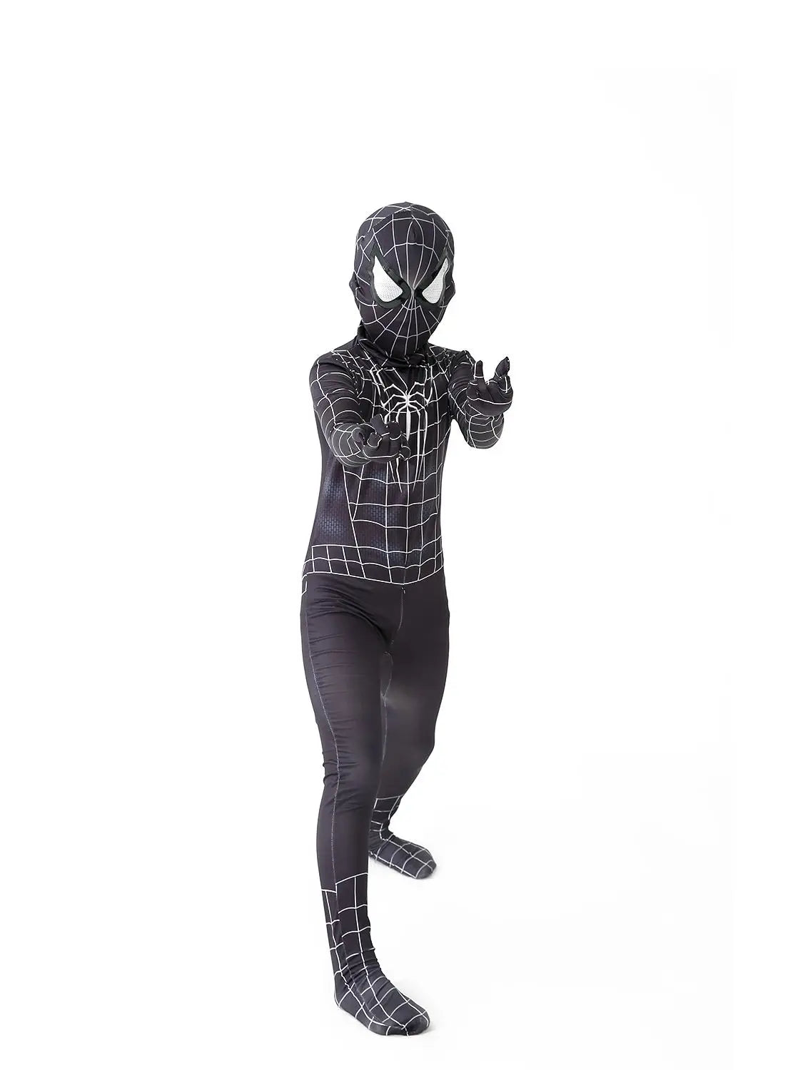 biack spider man  Superhero Costume Bodysuit for Spandex Zentai Halloween Cosplay Jumpsuit 3D Style