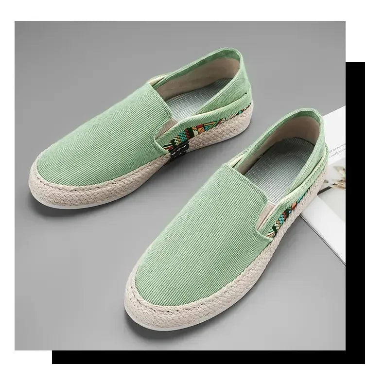 Sapatilhas Casuais Masculinas de Lona Tênis Masculino Slip-on Vulcanizado Confortáveis Sapatilhas Masculinas Mocassins Sapatos de Condução Zapatos Hombre