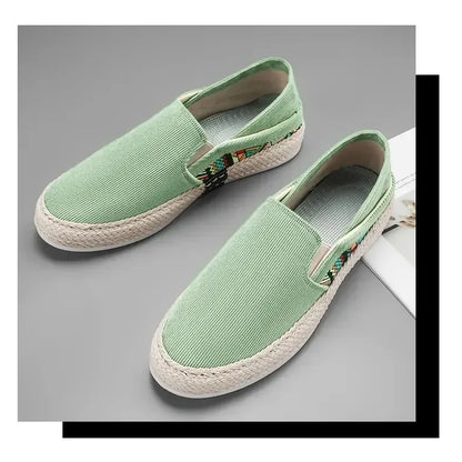 Sapatilhas Casuais Masculinas de Lona Tênis Masculino Slip-on Vulcanizado Confortáveis Sapatilhas Masculinas Mocassins Sapatos de Condução Zapatos Hombre