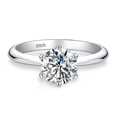 0.5ct 1ct 2ct 3ct Blue Pink Purple Black Moissanite Rings for Women Sterling 925 Silver Wedding Party Band Woman's Ring