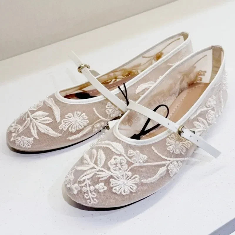 Summer Mesh Bow Designer Shoes for Women Comfortable Thin Heeled Sandals Elegant Slingbacks Women Pumps Wedding Dress High Heels