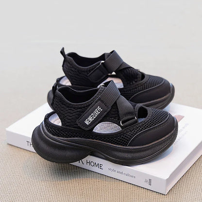 Boys Girls Sports Sandals Rotating Button Students Sneakers Hollowed-out Summer New Students Running Shoes Mesh Breathable