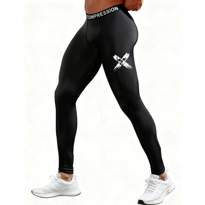 Men's Compression Leggings High Elastic Quick Dry Breathable Sports Base Layer for Gym Running Basketball Workout
