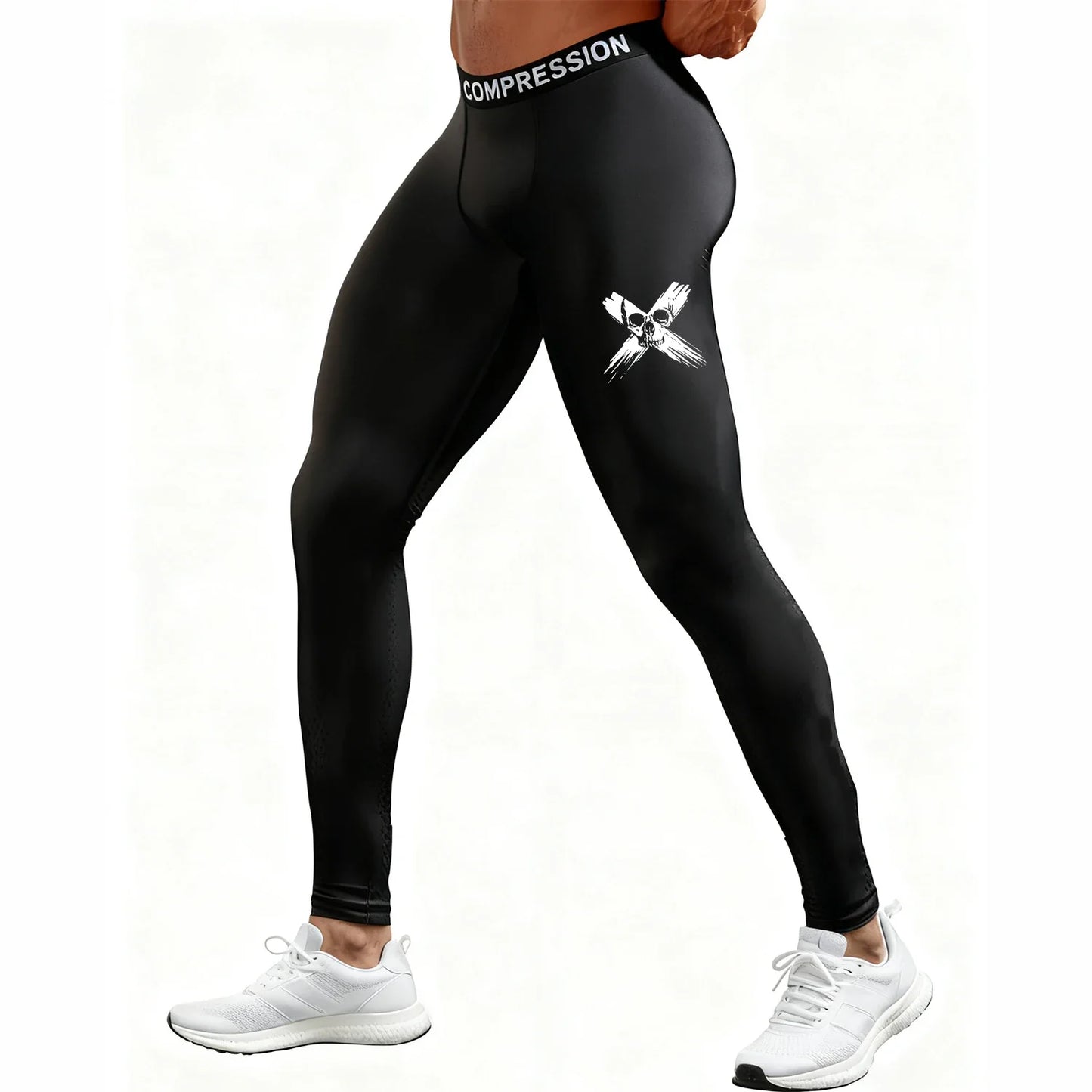Men's Compression Leggings High Elastic Quick Dry Breathable Sports Base Layer for Gym Running Basketball Workout