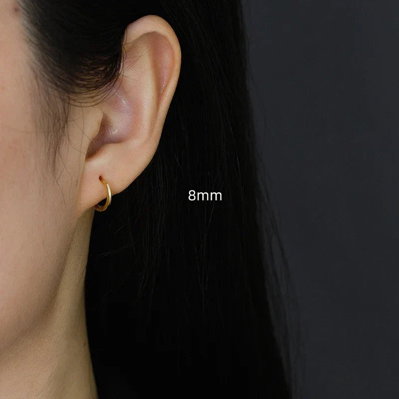 925 Sterling Silver Fashion Simple Huggies Ear Buckle Accessories Minimalist Charm Ear Hoop Earrings for Women Jewelry
