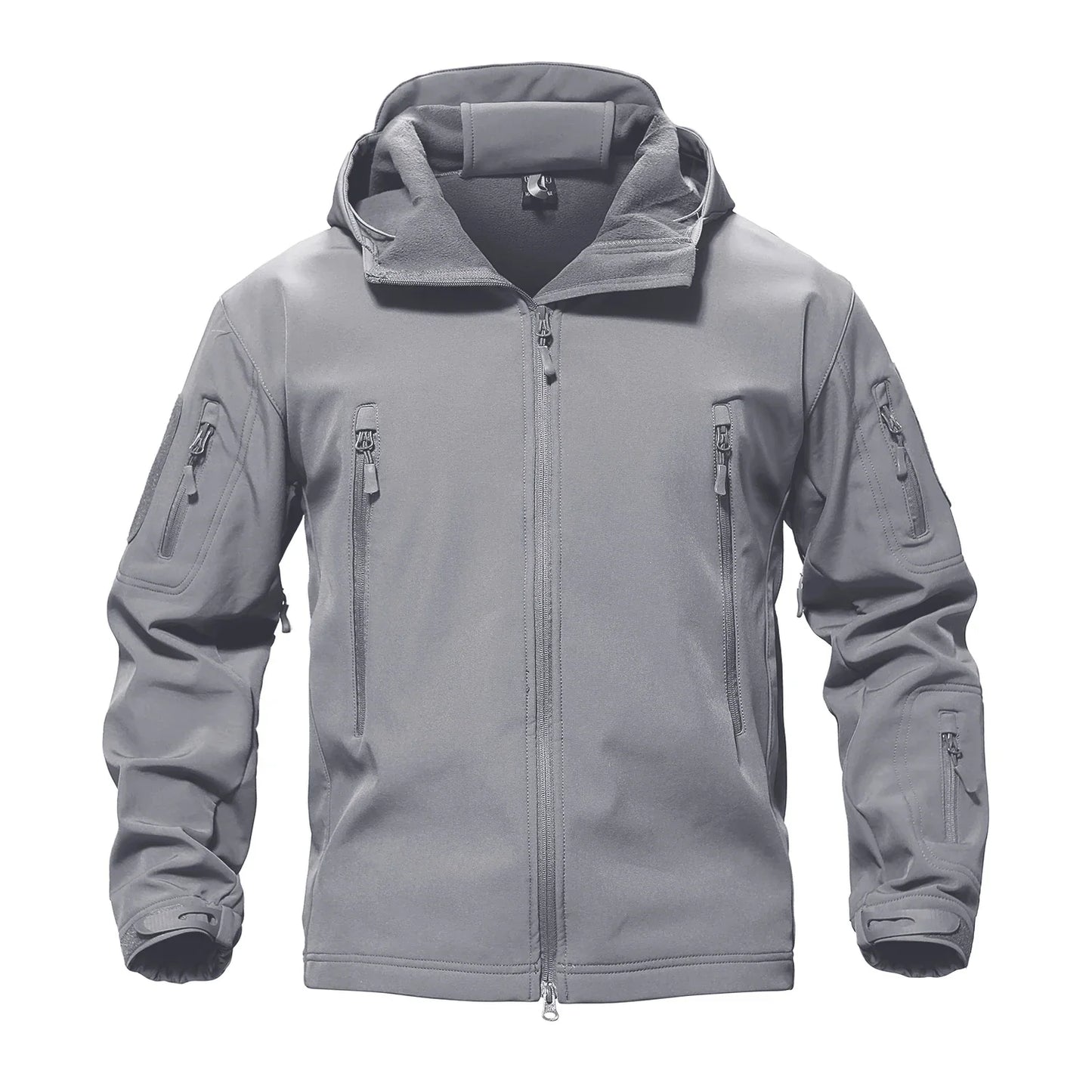 Solid Waterproof Fleece Lined Jacket Mens Jacket Softshell Outwear Coat Windbreaker Outdoor Warm Clothes with Pockets