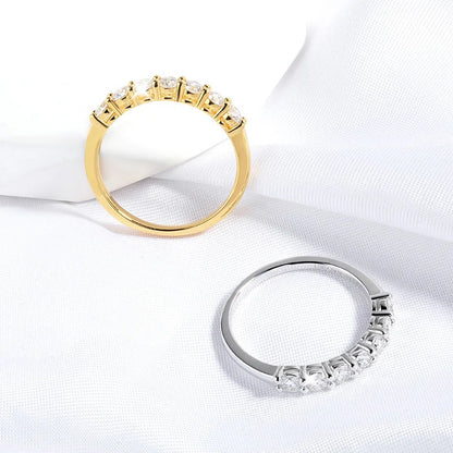 0.7CT 3mm Gemstone Moissanite Rings for Women S925 Silver Matching Wedding Diamonds Band Stackable Ring White Gold Gift