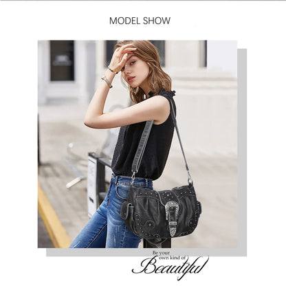 Women Handbag Leopard Top-handle Shoulder Bag PU Dumpling Pack Multi-pockets Shoulder Bags Phone Money Pack
