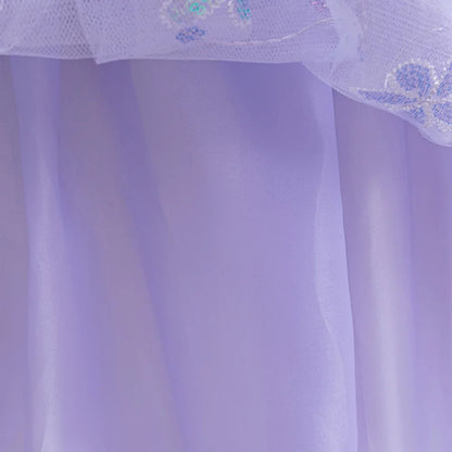 Little Mermaid Ariel Princess Costumes Young Girls Purple Dress Kids Cosplay Carnival Gown Birthday Tutu Dresses Summer New Wear