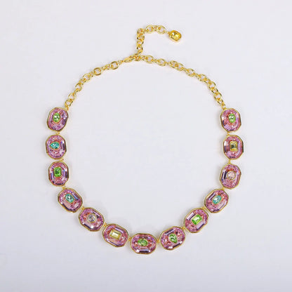 Delicate Crystal Beaded Necklace Earrings Bracelet Gift Set, High-End Fashion Jewelry Collection for Women,work to dinner piece