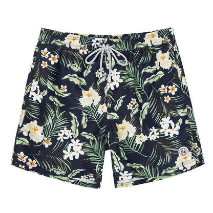 Beach Men's Swim Shorts Flower 3D Printed Surfing Board Shorts Quick Dry with Mesh Lining and Pockets Struck Shorts