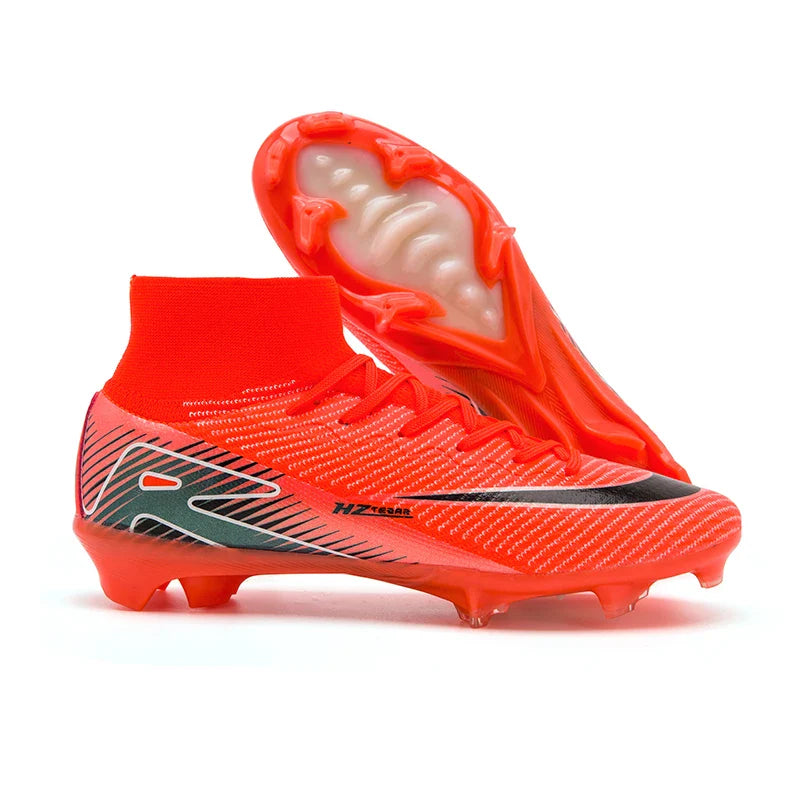 Kids Soccer Cleats for Boys and Girls Youth High-top Football Shoes Outdoor Athletic Turf Soccer Shoes