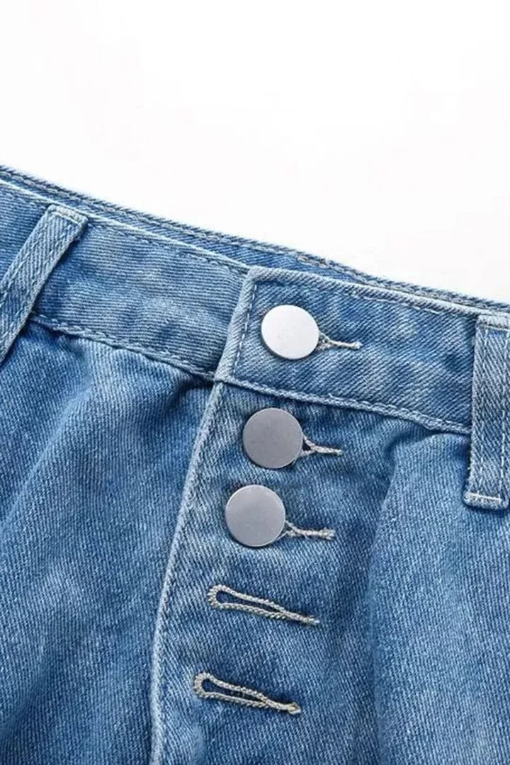 Calça Mom Jeans Flare Cintura Alta