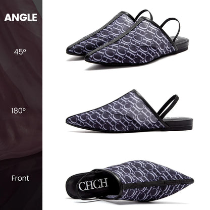 Pointed Toe Slippers Luxury Branded Casual Shoes Flat Strappy Home Outdoor Beach Walking Shoes