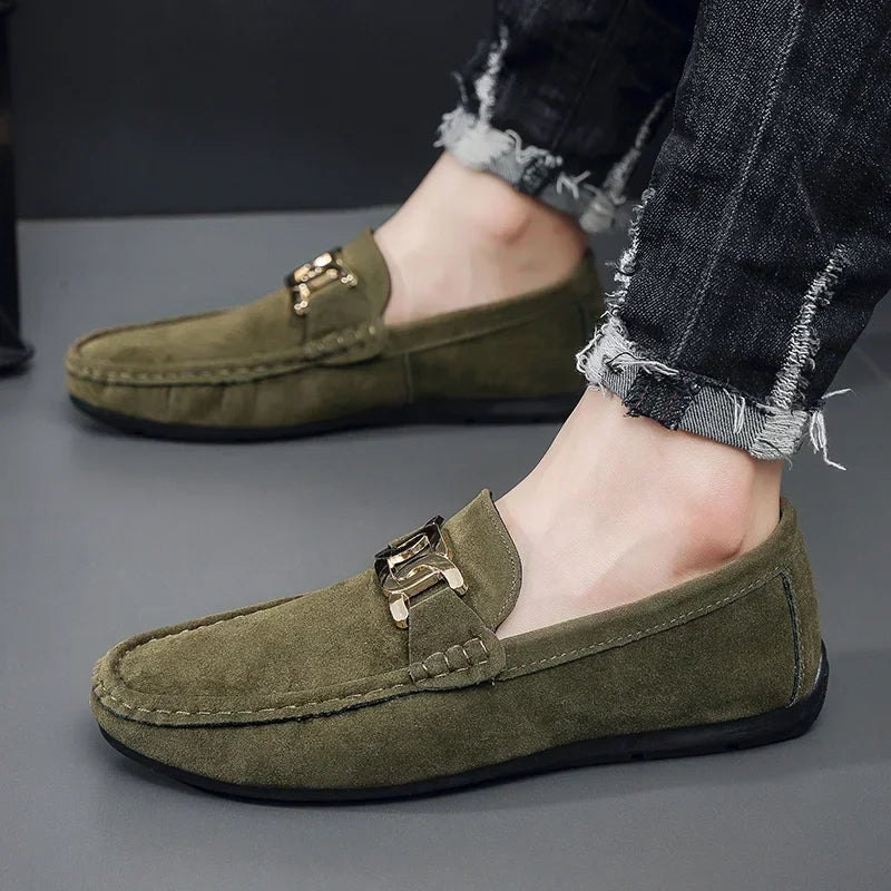 Fashion Suede Men Casual Shoes  Breathable Comfort Slip-on Mens Driving Shoes Luxury Brand Men Loafers Mens Lazy Shoes Moccasin