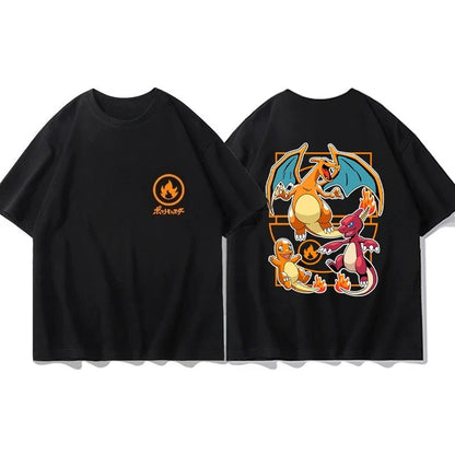 Short Sleeve T-Shirt Gengar Psyduck Mewtwo Printed Men's Boys and Girls Summer New Fashion Top