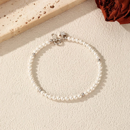Elegant Pearls Beaded Bracelet 925 Sterling Sliver Sweet Shining Star CZ Bracelet For Women Fine Jewelry Gifts