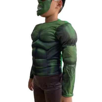Boy Clothes Muscle Incredible Hulk Cosplay Fancy-Dress Costumes Child Kids Movie Charater Superhero Halloween Costume With Mask