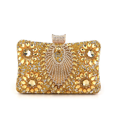 Acrylic Flower One Side Glitter Tassel Women Evening Bags Diamonds Small Day Clutch Luxury New Chain Shoulder Handbags For Party