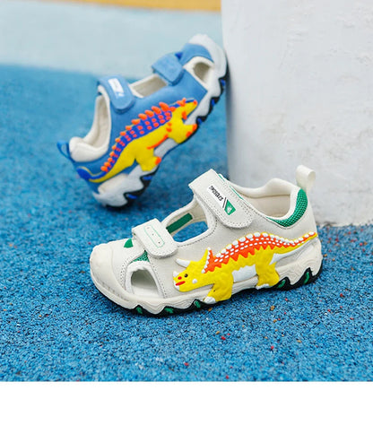LED Children Sandals Summer Boys Girls Genuine Leather Luminous Sole Light Up 2023 Kids Outdoor Casual Beach Shoes