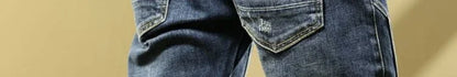 Man Cowboy Pants with Pockets Men's Jeans Motorcycle Tapered Trousers Straight Retro Trend 2025 Classic Stylish Goth Denim Buggy