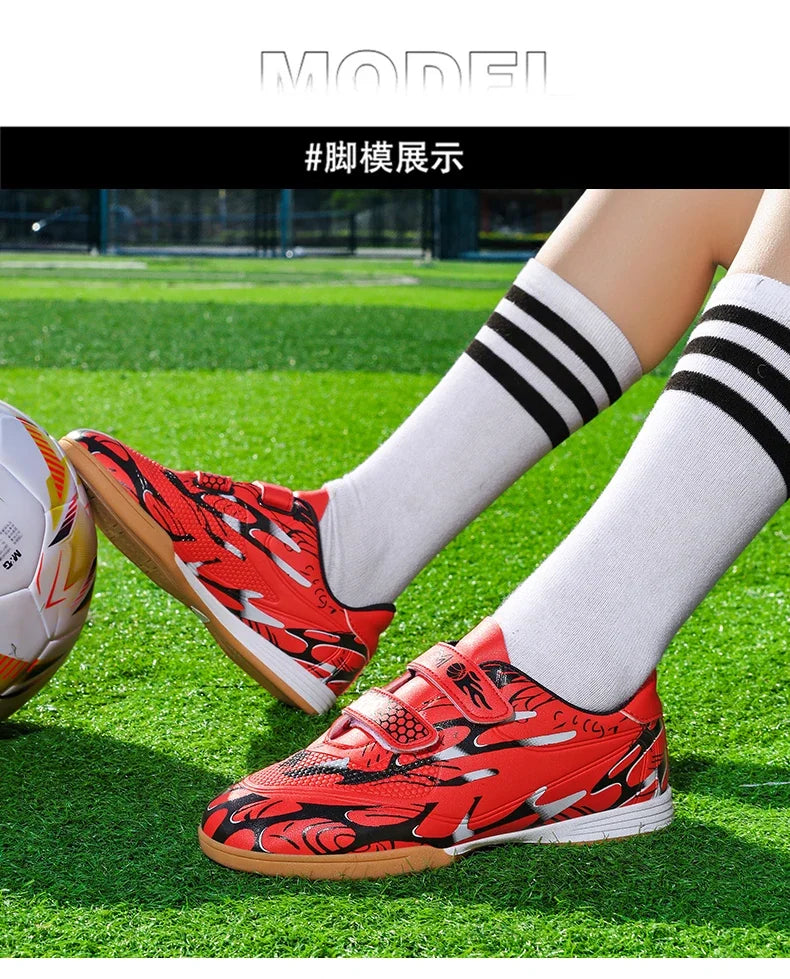 New Hot Kids Soccer Shoes School Football Boots Boys Girls Cleats Grass Sneakers Child Outdoor Athletic Training Sports Footwear
