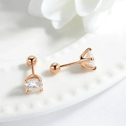 0.5CT 1CT 2CT Certified Moissanite Stud Earrings for Women Sparkling D Color Lab Diamond 100% 925 Sterling Silver Jewelry