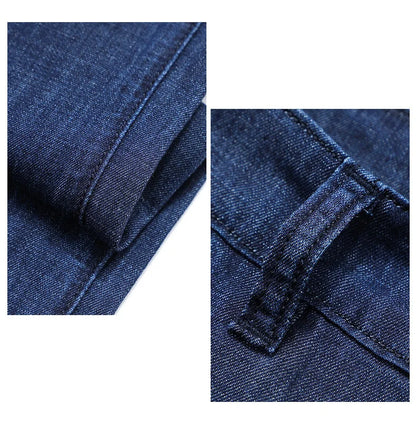 Modal Fabric Spring Summer Men's Black Thin Straight Jeans Classic Style Business Fashion Stretch Loose Jeans Male Brand