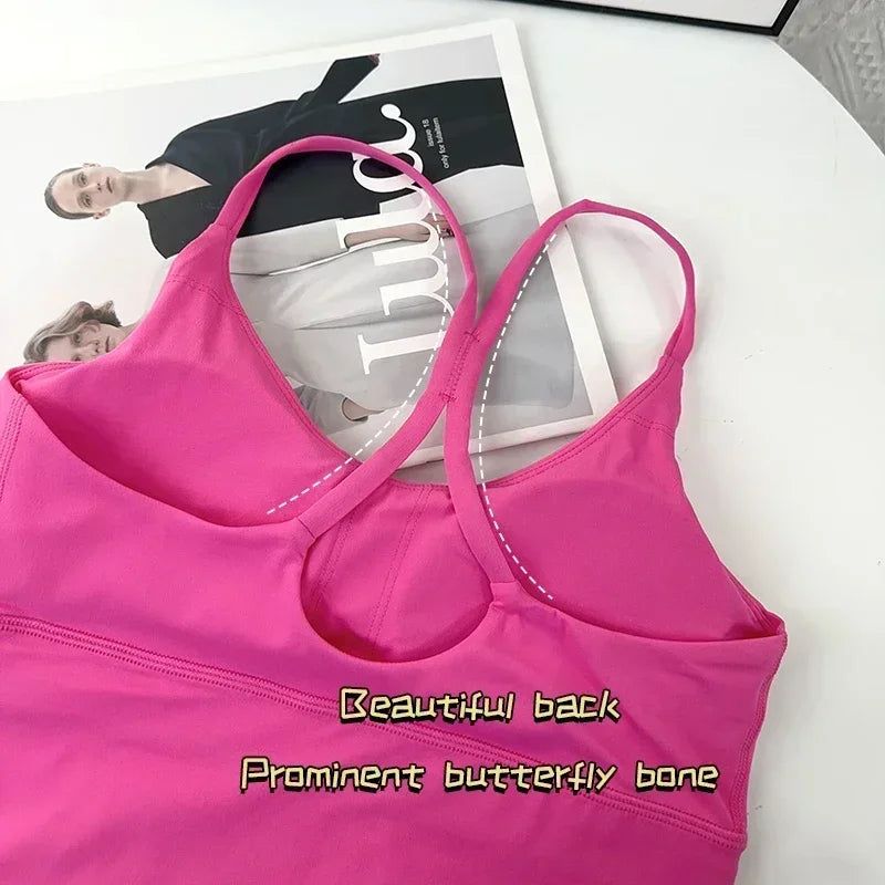 2 Piece Yoga Set Sportswear Fitness Suits Sexy Cross back Yoga Tops Elasticity High Waist Leggings Running Sports Clothing