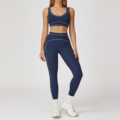 Nylon Yoga Set Women's Tracksuit Gym Push Up Set Woman 2 Pieces Leggings Sports Bra Breathable Sportwear Woman Clothes