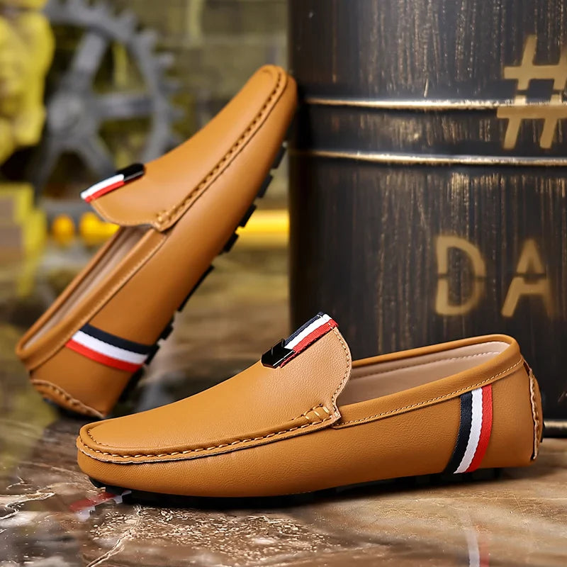 Men's Loafers High Quality Anti-slip Casual Shoes Men's Leather Loafer Outdoor Breathable Lightweight Soft Driving Shoes