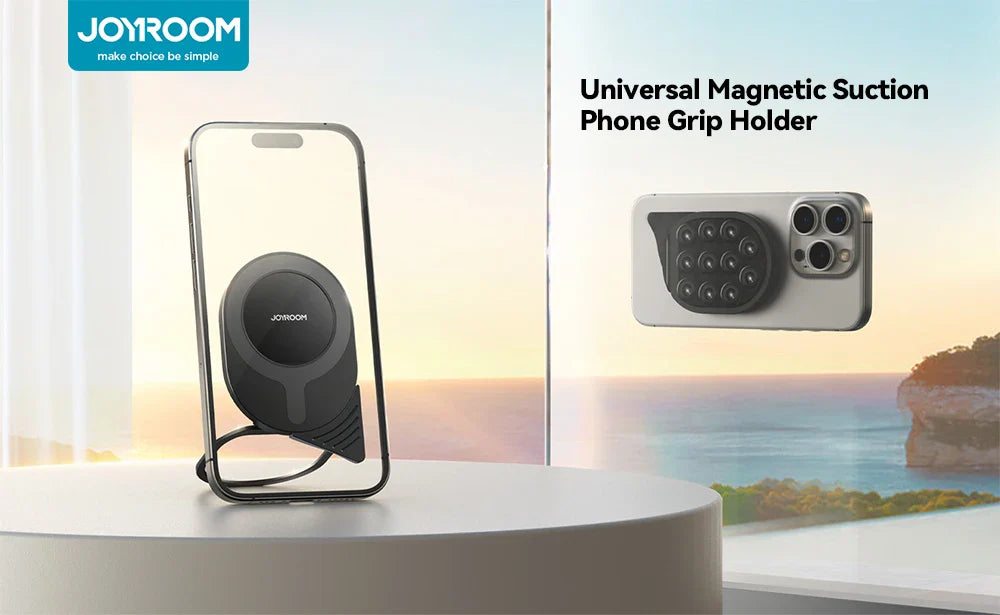 Phone Mount Strong Magnetic Phone Holder Mount with Pull Ring Phone Grip for iPhone/Samsung/Android