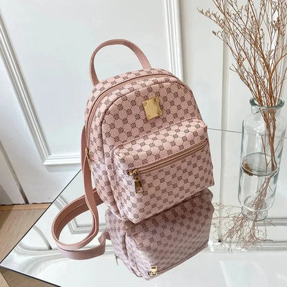 Classic floral material backpack for women, fashionable student backpack for women, daily shopping bag for women