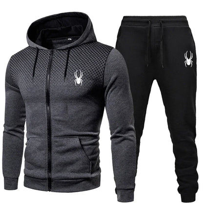 2026 popular two-piece men's sportswear jogging suit sportswear hooded sweatshirt zipper sweatshirt autumn and winter clothing