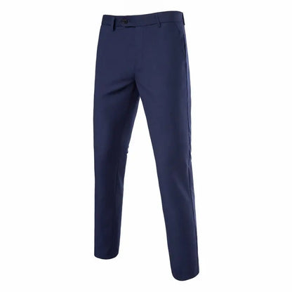 Suit Men's (Blazer+ Vest + Trousers) Fashionable Business Solid-color Wedding British-style Workwear, Casual Performance Suit