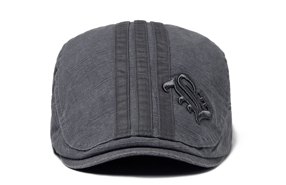 Men Beret Fashion Embroidery Flat Cap Summer Visor For Male