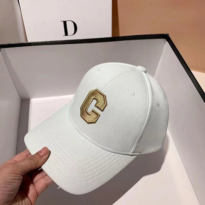 Hats for Men C Letter Embroidered Baseball Cap Kpop Fashion Couple Snapback Cap