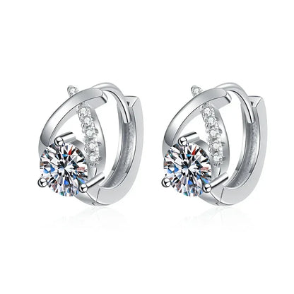 0.5CT 5MM Real Moissanite Hoop Earrings PT950 Platinum Certified Luxury Sparkling Diamond Jewelry for Women