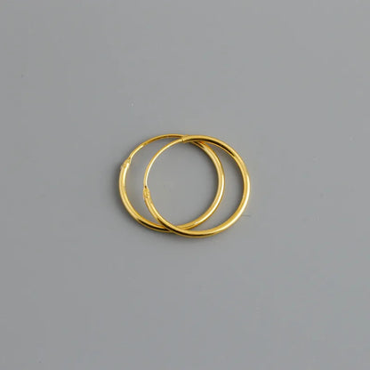 Genuine 925 Sterling Silver Fashion Korean Simple Hoop Earrings for Women Men Charming Chic Party Jewelry Accessories