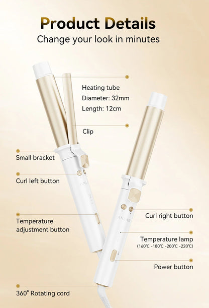 Automatic Curling Iron 30s Fast Heating Smart Temperature Control Ceramic Coating Long Lasting Curls Rotary Hair Curler