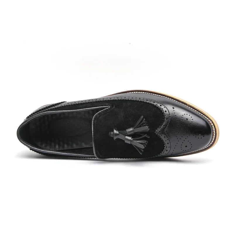 Men Business Dress Casual Fashion Elegant Formal ShoesSlip-on Evening Dress Loafers Party Tassel Leather Shoes Wedding Shoes
