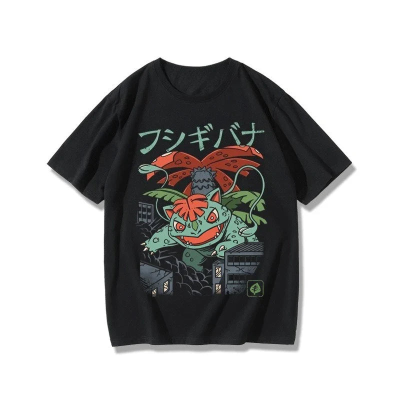 T-Shirt Squirtle Frog Seed Gengar Fire-breathing Beast Anime Peripheral Short Sleeve