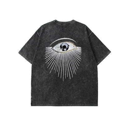 Cotton Washed T-shirt for Women New Attitude Fashion Leopard Prints Tops Loose O-Neck Oversized Short Sleeve Y2k Female Clothes