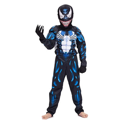 Venom Muscle Costume Cosplay Superhero Kids Suit Disguise Carnival Party Clothing
