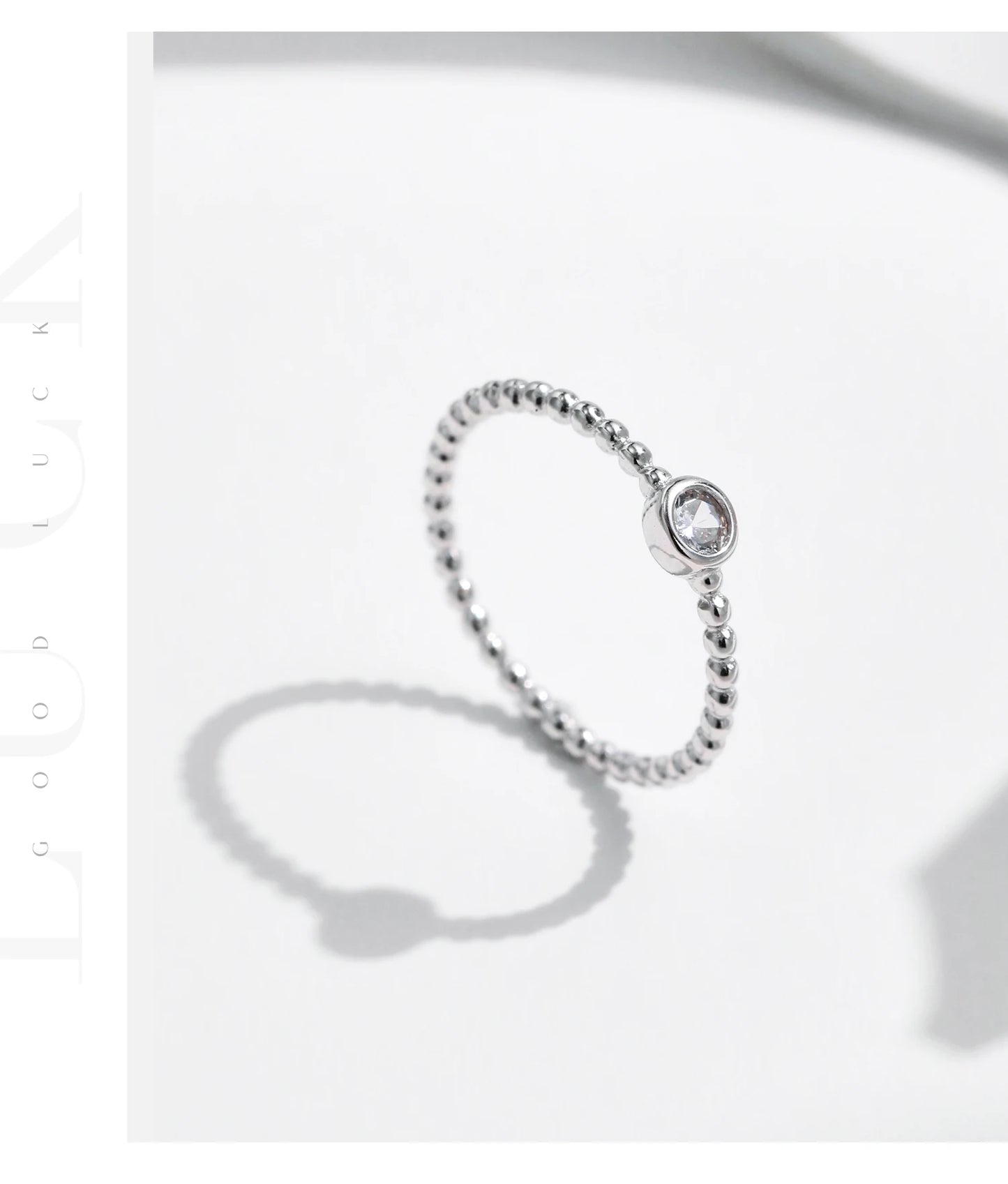 Bezel Setting Moissanite Ring 925 Sterling Silver Beads Trendy Stackable Finger Rings For Women Lab Diamond Jewelry